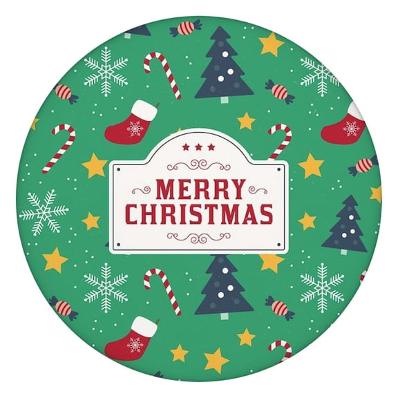44-inch round Christmas tablecloth. The elastic hem ensures a secure fit on your table during festive feasts, while the durable material offers reliable protection for your furniture.