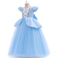 thumbnail image 3 of Disfraz De Princesa Disney Cenicienta Para Bebé Niña Vestidos Azules Niñas Malla Terno Navidad Halloween Carnaval Fiesta Bata, 3 of 4
