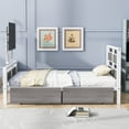 thumbnail image 6 of Bellemave Twin Gaming Bed with 2 Storage Drawers, Metal Twin Size Bed with 360° Rotating TV Mount, Twin Platform Bed Frame with Wooden Headboard and Footboard for Bedroom (White), 6 of 10