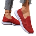 thumbnail image 6 of Domzle Womens Walking Shoes Slip On Sneakers Breathable Mesh Lightweight Casual Footwear for Daily Commute Red 37, 6 of 7