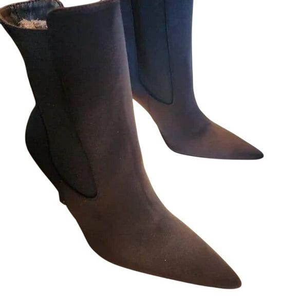 Good American High Kickstand Stiletto Boots, Neoprene Black - 7.5