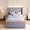 Gray, variant on Seetech Full Size Platform Bed Frame with LED Lights, Velvet Upholstered Bed with Side Pocket, No Box Spring Needed, White