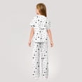 thumbnail image 4 of Abcomgle Girls Summer Outfits 14-16 Polka Dot Short Sleeve Tshirts and Wide Leg Pants Set Cute Trendy Girls Lounge Set,4-5 Years, 4 of 4