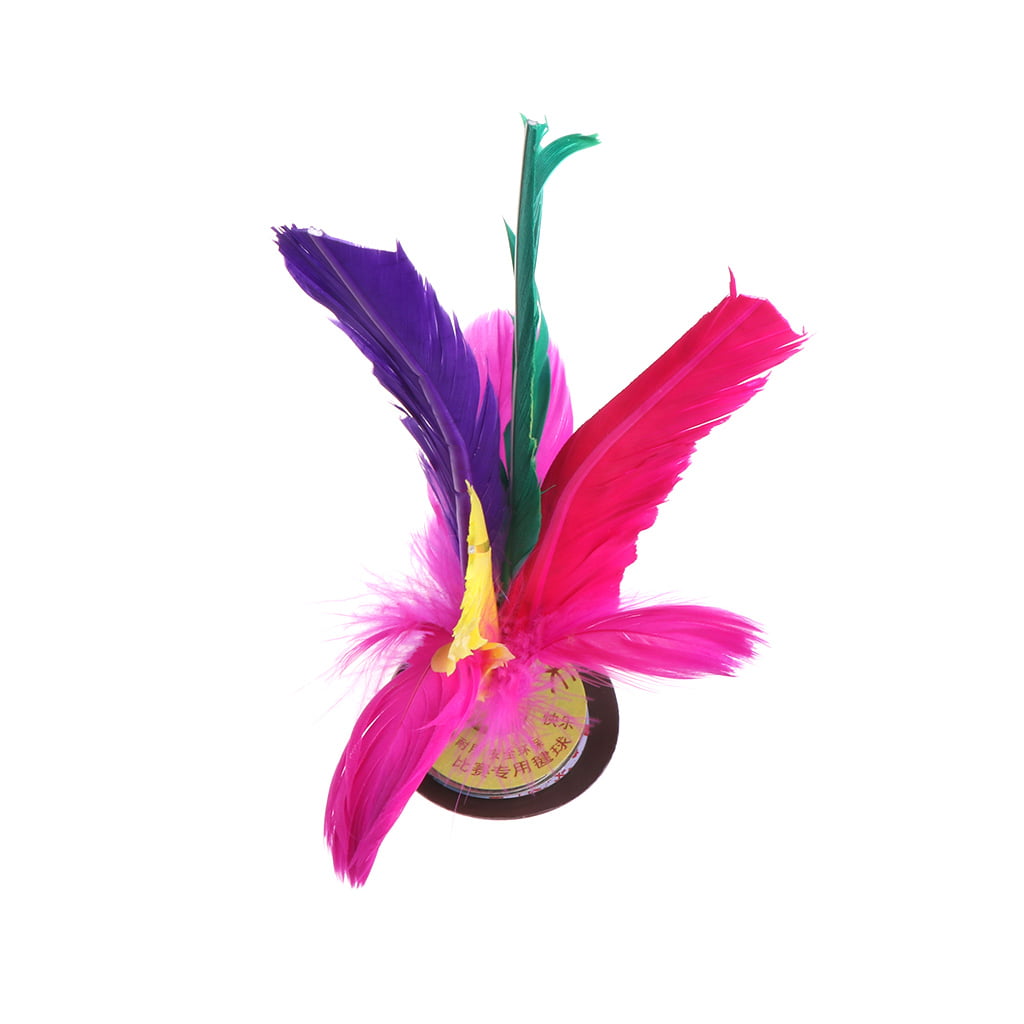 6pcs Colorful Feathers Shuttlecock Chinese Jianzi Foot Sports Outdoor Toy Game 