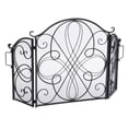 thumbnail image 1 of Christopher Knight Home Kingsport Fireplace Screen, Silver Flower On Black, 1 of 2