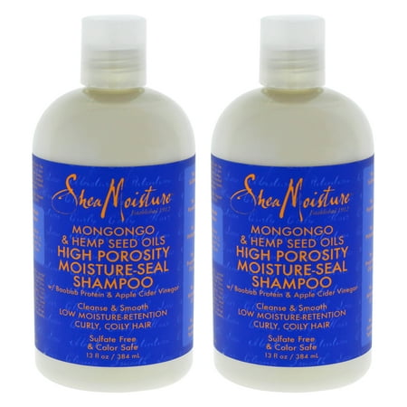 Mongongo and Hemp Seed Oils High Porosity Moisture-Seal Shampoo by Shea Moisture for Unisex - 13 oz S - Pack of