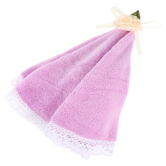 ETEREAUTY Quick Dry Coral Fleece Hand Towel, Round Water Absorbent Hanging Kitchen Cloth, Soft and