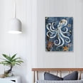 thumbnail image 4 of Acheng Octopus Wall Art Picture Canvas Vintage Style Posters Print Modern Bathroom Decor Artwork Framed For Living Room Bedroom Wall Painting Home Decor 12x16 in, 4 of 5