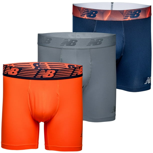 Calzoncillo bóxer New Balance 6 para hombre, paquete de 3 unidades, talla M, pigmento, dinamita y acero