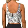 thumbnail image 3 of Lsque Vintage Butterflies Printed Women'S Sports Bra, Compression, Moisture Wicking, High-Impact Sports Bra For Women,Supportive sports bra-Medium, 3 of 9