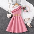 thumbnail image 2 of 2025 Girls Dresses Children Dress Spring Summer Cat Dress Strap Ruffles Solid Color Summer Long Dresses Casual Princess Girls Casual DresLong Sleeve Dress with, 2 of 6