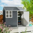 thumbnail image 2 of Outsunny 7' x 5.5' Metal Garden Storage Shed with Lockable Door Dark Grey, 2 of 10