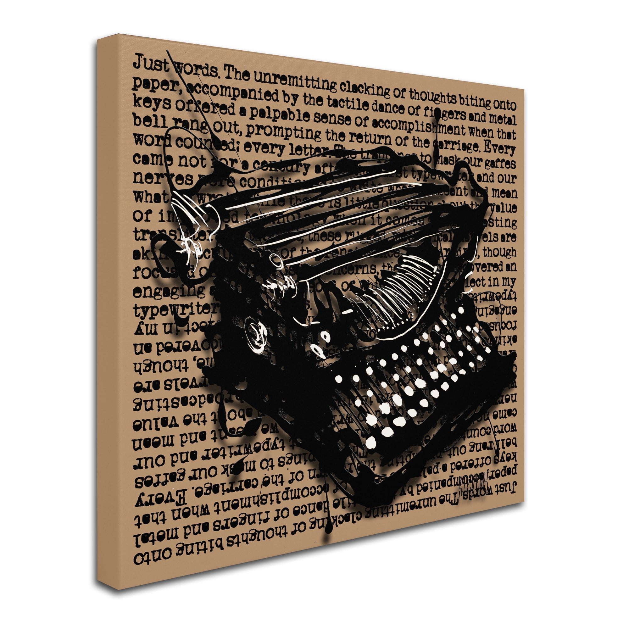 Trademark Fine Art "Three-Quarter Typewriter" Canvas Art by Roderick Stevens
