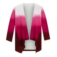 thumbnail image 3 of Women's Plus Size Cardigan Casual 3/4Sleeve Fashion Comfortable Pockets Printing Cardigan Top Blouse Beach Up to 65% off, 3 of 5