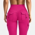 thumbnail image 3 of Carlikeit Women's Flare Leggings High Waisted Yoga Workout Pants with Cargo Pockets No Front Seam High Stretch Quick Dry Bootcut Leggings, 3 of 7