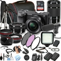 Sony A6400 Digital Camera with 16-50mm, 55-210mm Lenses, 64GB SD Card and More