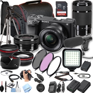 Sony A6400 Digital Camera with 16-50mm, 55-210mm Lenses, 64GB SD Card and More