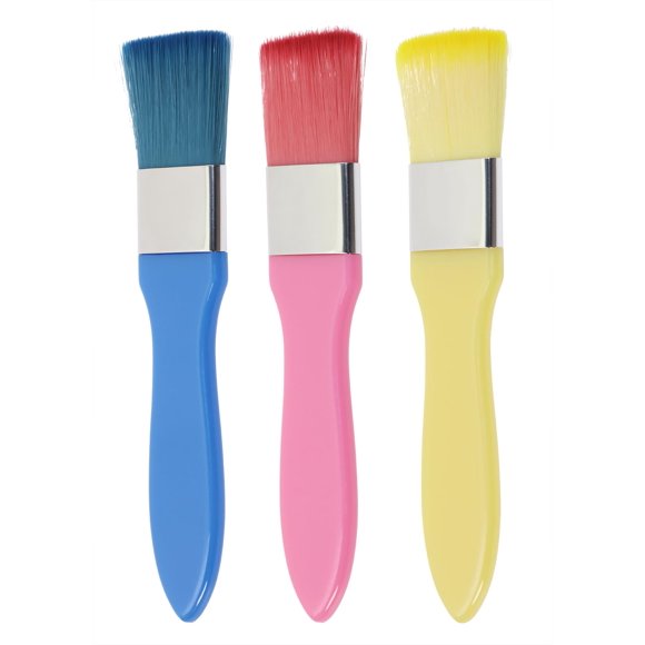 PPhtony 3 cepillos para mascarilla facial de 5.19 pulgadas, herramienta aplicadora de mascarilla de barro facial flexible para belleza facial, cuidado de la piel, loción corporal hidratante (3 colores