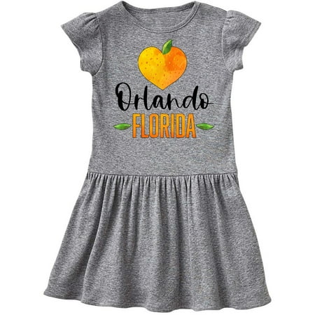 

Inktastic Orlando Florida Orange in Heart Gift Toddler Girl Dress