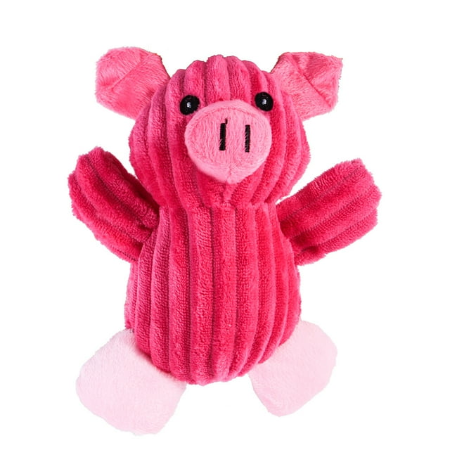 Juguete de peluche rojo chirriante El cerdito para perro pequeño