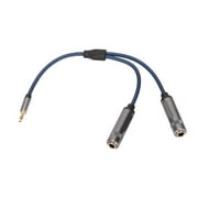 LaMaz 3.5mm to 2 X 6.35mm Cable Male Stereo TRS to TS Female Y Splitter Cable for PC 0.3m/1ft