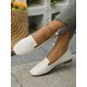 thumbnail image 3 of Women's Spring/Autumn New Arrival Square Toed Black Cloth Flat Loafers, Slip-On, Comfortable And Versatile, 3 of 4