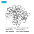 thumbnail image 3 of Uxcell M4 316 Stainless Steel Spring Lock Washer Split Lock Washer Lock Metal Washers for Screws Bolts 100 Pack, 3 of 7