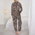 thumbnail image 5 of Kll Zebra Skin And Leopard Print Print Women'S Long Sleeve Pajamas With Pants Sleepwear Loungewear 2 Set-Xx-Large, 5 of 9