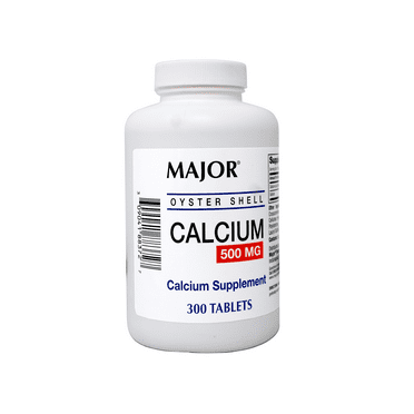 Major Oyster Shell Calcium 500 mg - Daily Calcium Supplement - 300 Tablets