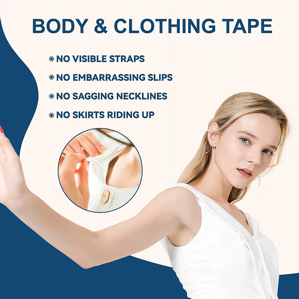 CIRCLE- 80 Pack Double Sided Tape For Clothes Body Fashion Skin Tape Strong Transparent