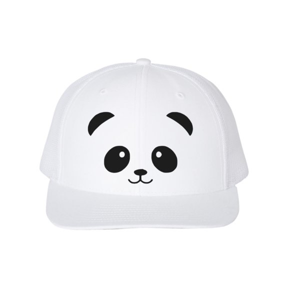 Panda Hat, Panda Face, Panda Apparel, Trucker Hat, Snapback, Safari Hat, Panda Bear, 10 Different Colors!, Panda Lover, Bears, Black Text, White