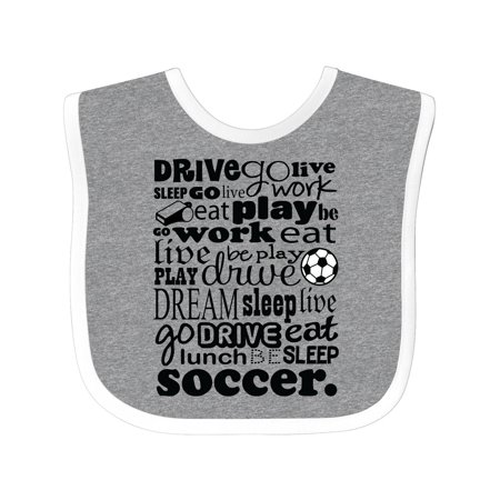 

Inktastic Eat Sleep Play Soccer Player Gift Baby Boy or Baby Girl Bib