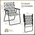 thumbnail image 3 of Gymax Chaise de Plage Pliante pour Pelouse, Chaise de Sable Portable, Ensemble de 2 avec Design Tressé Élégant, Café, 3 of 8