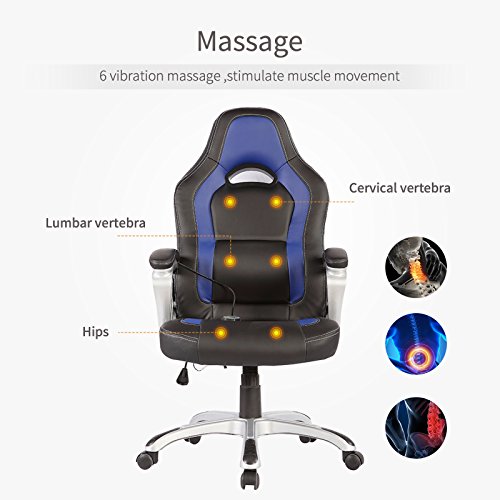 PU Leather Heated Office Chair6 Vibration Massage Ergonomic Vibrating