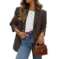 thumbnail image 1 of Blazer PRETTYGARDEN 2025 para mujer, de negocios, informal, café, 1 of 6