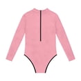 thumbnail image 4 of Swimsuit for Girls, Long Sleeve One Piece Rashguard, Solid Color Beach Vacation Swimsuit for Kids 2-13 Years, 4 of 7