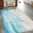 thumbnail image 3 of Blue Waves 3'x5' Washable Rug, Summer Beach Coastal Nautical Ocean Non-Slip Area Rugs for Entryway Kitchen Classroom, StainResistant Dorm Throw Carpet, Low Pile Soft Indoor Floor Mat, 3 of 9
