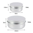 thumbnail image 3 of KEINXS 10Pcs Aluminum Tin Cans  Cosmetic Sample Storage Containers Jars with Screw Lid Travel Metal Empty Tin for Salve Candy Lip Balm, 3 of 9