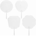 thumbnail image 1 of 12 abanicos de plástico de bolsillo en 4 estilos, con forma de corazón, trapezoidal, flor y asa., 1 of 6
