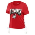 thumbnail image 2 of Women's WEAR by Erin Andrews Red Georgia Bulldogs Side Lace-Up Modest Crop T-Shirt, 2 of 4
