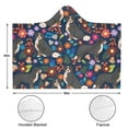 thumbnail image 3 of Wearable Blanket,Bernese Mountain and Flower Hooded Wearable Sherpa Blanket for Adults & Teens,Winter Poncho Shawl Wrap Cape Thick Warm,60"x80", 3 of 5