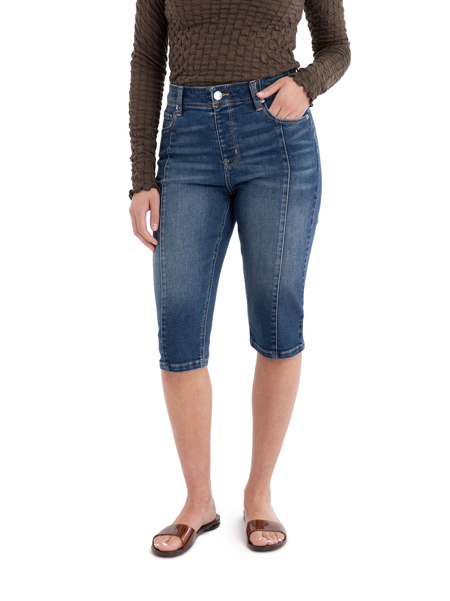 Jordache Women’s High Rise Skinny Capri, Size 2-22, 15 3/4" Inseam