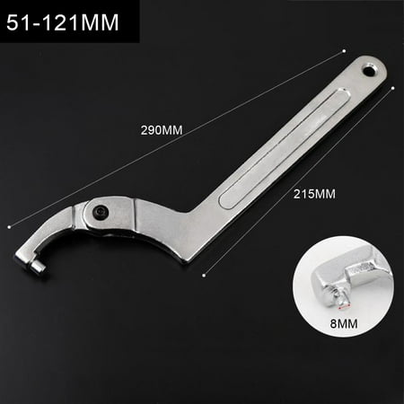 

BCLONG 1Pcs Adjustable Wrench Hook Spanner Round Head Spanner Key For Bolt Hand Tools