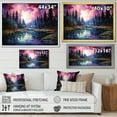 thumbnail image 4 of Designart "Watercolor Scenery Of Aurora Borealis III" Aurora Borealis Floater Framed Wall Art Living Room, 4 of 5