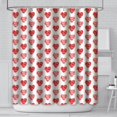 thumbnail image 2 of 72x72in Red Sweetheart Shower Curtain Pattern with Red and Pink Sweetheart Shower Curtain Bathroom Decorations Valentine Waterproof Polyester Fabric with Hooks, 2 of 6
