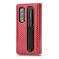 thumbnail image 4 of SaniMore for Samsung Galaxy Z Fold 4 Magnetic Flip Wallet Folding Case, Soft TPU Internal Case with Card Slot & Multi-Angle Kickstand Pencil Holder Shockproof Protective Case, Winered, 4 of 6