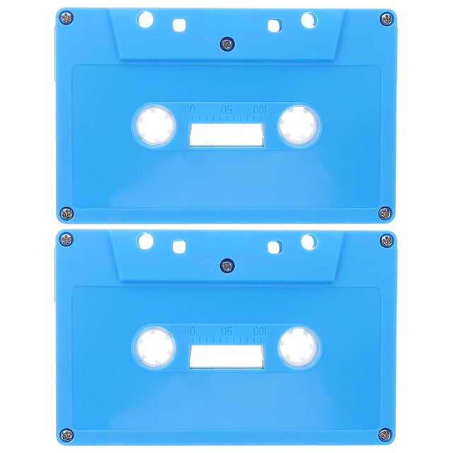 Shisuyan Rectangular Cassette Tape Decor Sky-Blue Plastic 2Pcs 3.9X2.5X0.5In