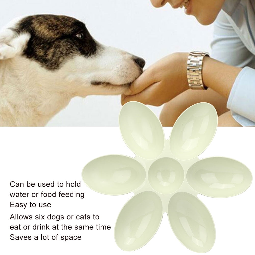 YAHHU PP Durable Six Petals Multiple Case Slow Feeder & Water Feeding Bowl for Cats and Dogs, Green (16.5 inches / 42 cm)