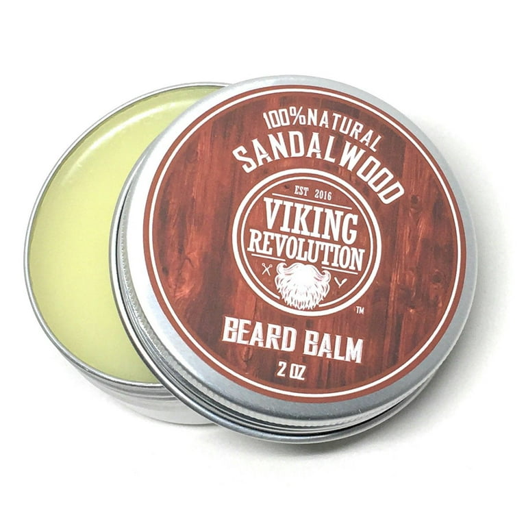 Viking Revolution Beard Balm with Argan Oil & Mango Butter, Citrus Scent  Leave-In Conditioner Wax, 2 oz.