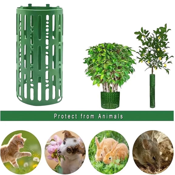 Eoperou 5 Pcs Tree Protector Cover Flexible Interlocking Plastic - Trunk Guard Hollow Expandable Tree Wrap for Animals Proof